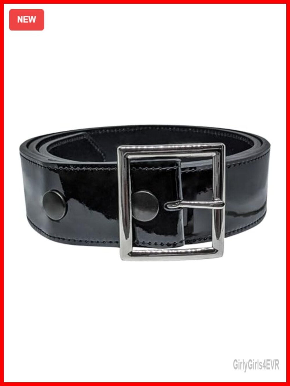 Unisex Patent Leather Belt High Gloss 1 3/4 Inch Wide Umpire Baseball Belt
